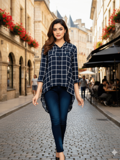 Girls Floral Printed Cotton Regular Fit Top