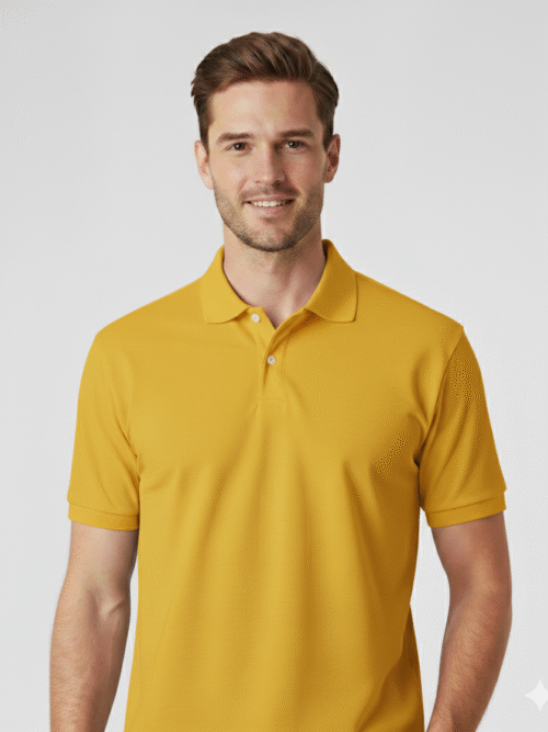 Polo Collar Neck Cotton Regular Fit Polo Lemon Yellow Polo T-Shirt
