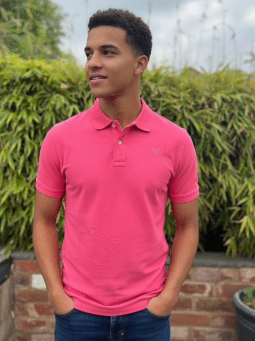 Polo Collar Neck Cotton Regular Fit Dark Pink T-Shirt