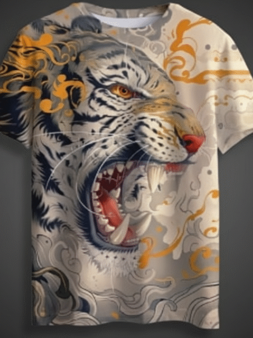 Fierce Roar Digital Printed Cotton Blend Tshirt