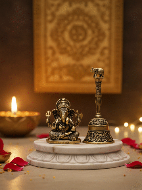 Auspicious Ganesha & Elephant Bell Pooja Set