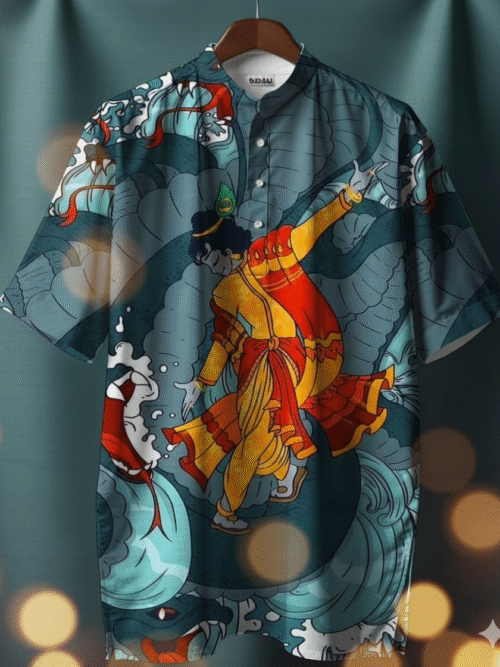 'Royal Tapestry' Micro-Print Cotton T-Shirt