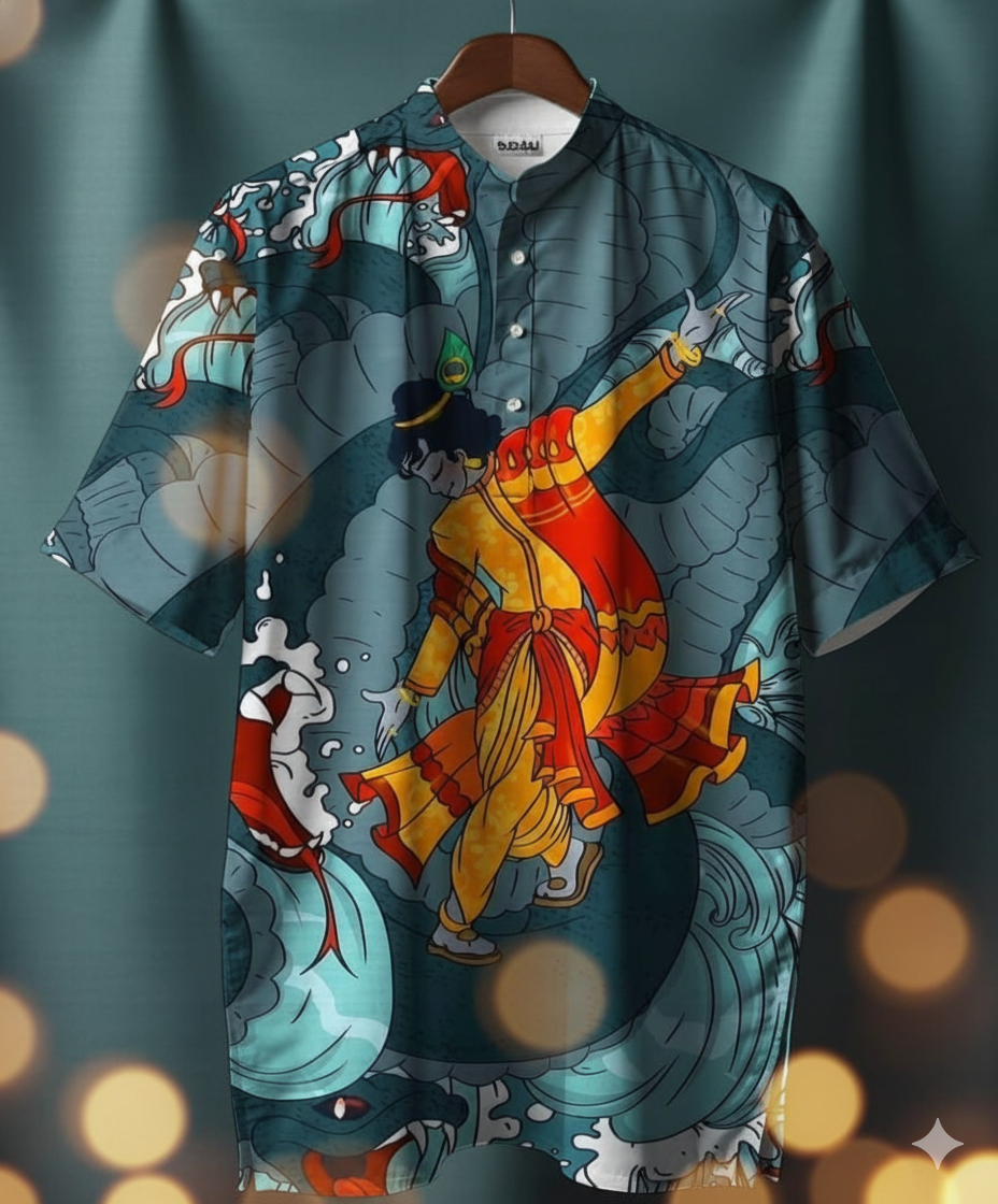 'Royal Tapestry' Micro-Print Cotton T-Shirt