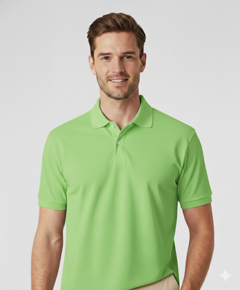 Polo Collar Neck Cotton Regular Fit Light Green/ Parrot Green Polo T-Shirt
