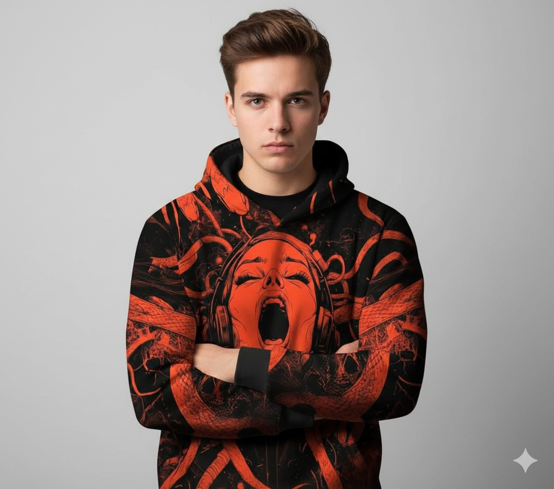 'Ethereal Shadow' Abstract Hoodie