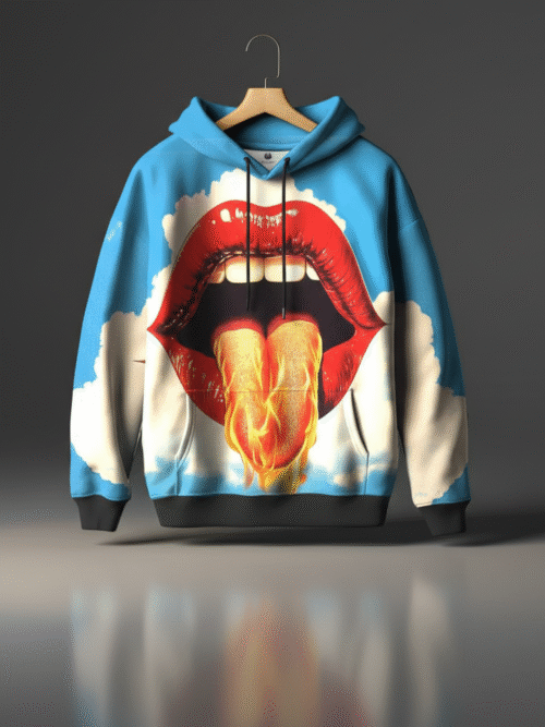 The Flaming Kiss All-Over Print Hoodie