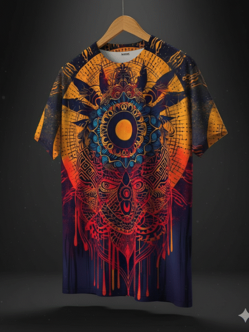Spirit Weaver All-Over Print Round Neck Cotton T-Shirt