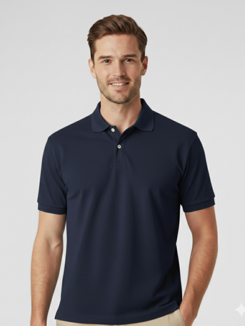 Polo Collar Neck Cotton Regular Fit Polo Navy Polo T-Shirt