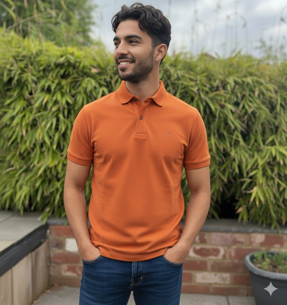Polo Collar Neck Cotton Regular Fit Orange/ Classic Orange Polo T-Shirt