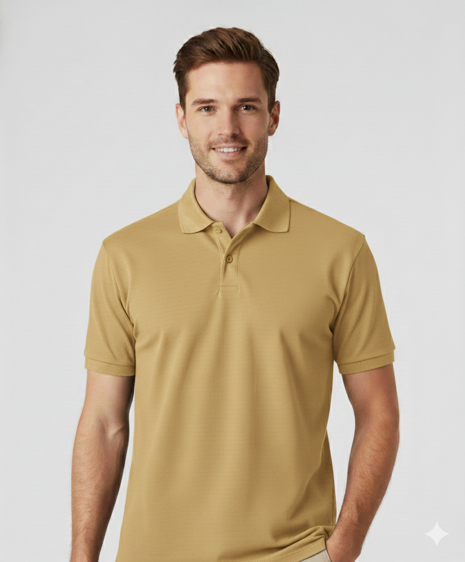 Polo Collar Neck Cotton Regular Fit Polo Yellow/ gold T-Shirt