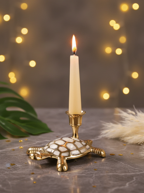 Tranquil Seas Mother-of-Pearl Turtle Candle Holder