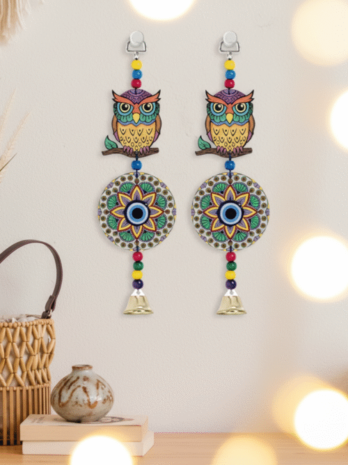 'Wise Eye' Owl & Evil Eye Protective Wall Decor (Set of 2)