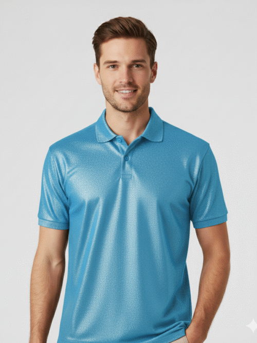 Polo Collar Neck Cotton Regular Fit Polo T-Shirt teel Blue Colored