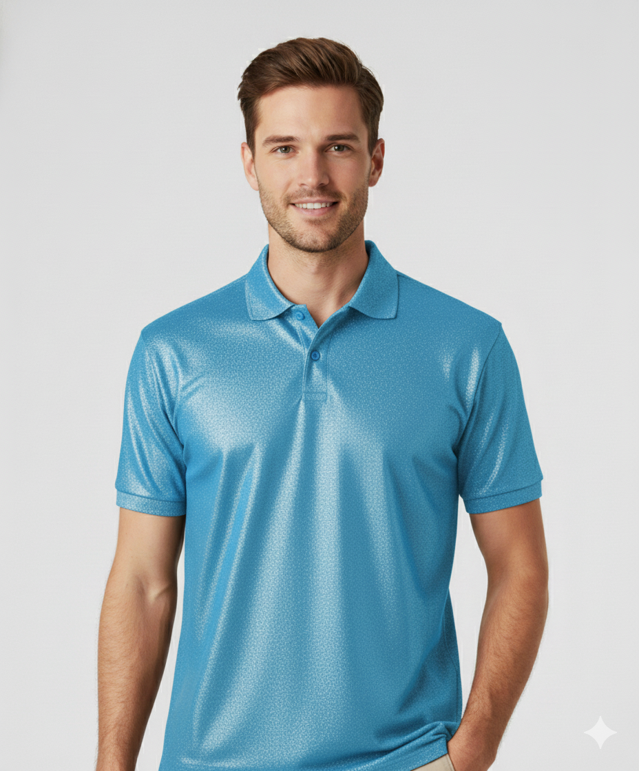 Polo Collar Neck Cotton Regular Fit Polo T-Shirt teel Blue Colored