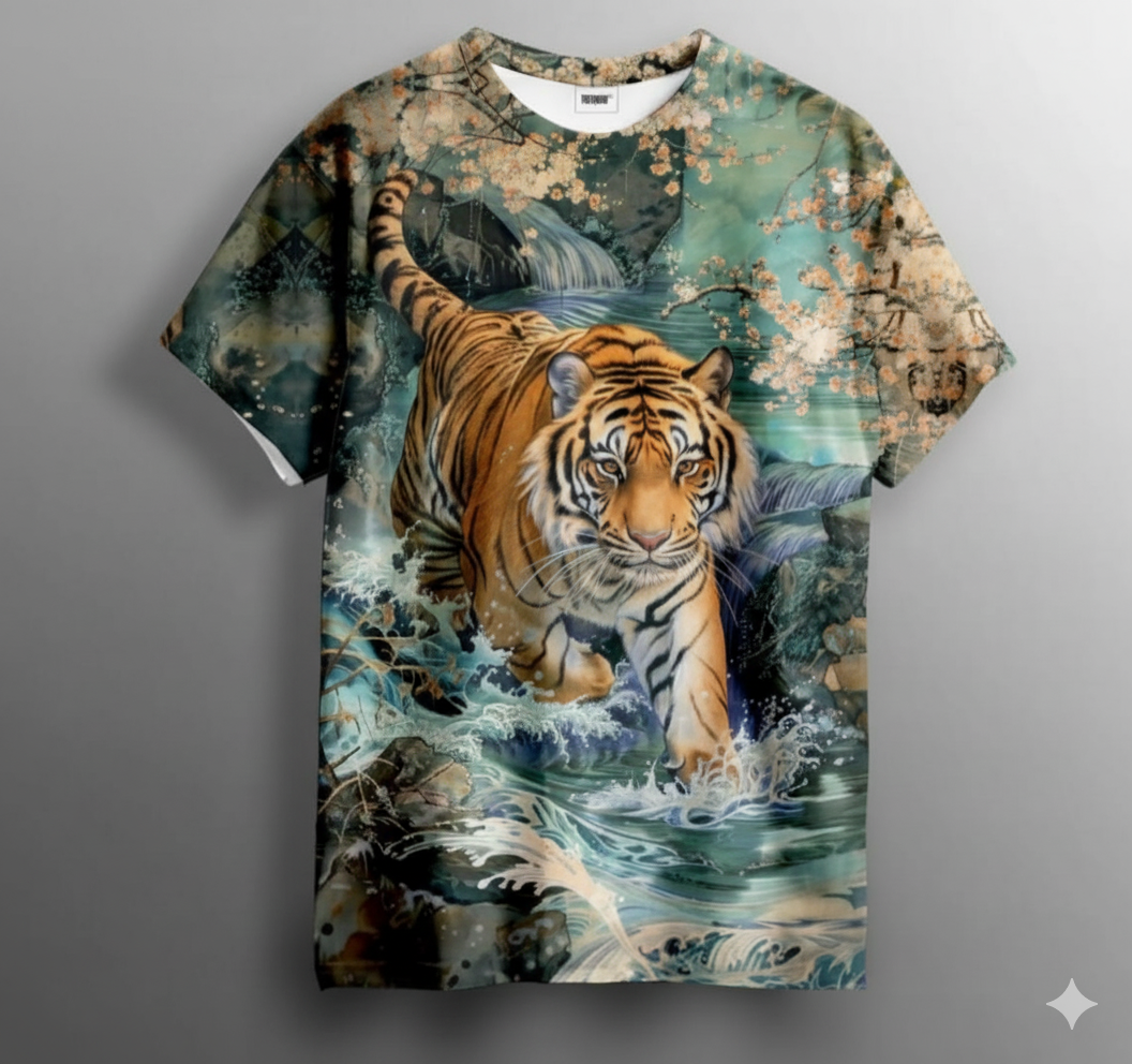 Urban Crowd Digital Printed Cotton Blend Tshirt