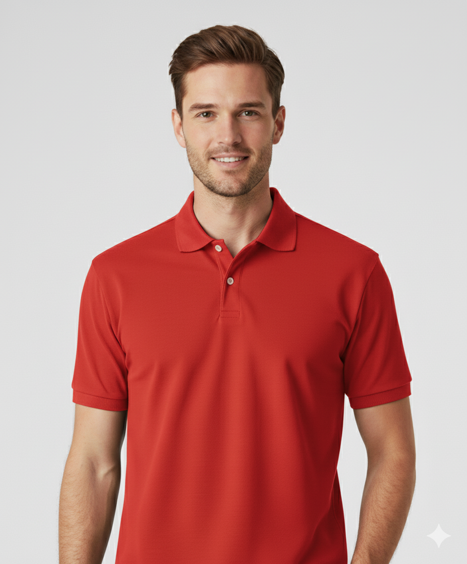 Polo Collar Neck Cotton Regular Fit Polo Red T-Shirt