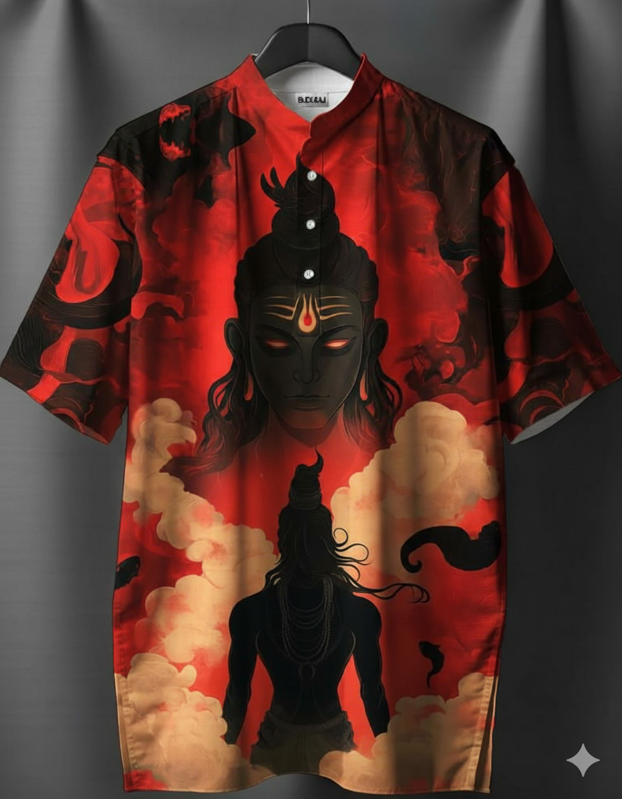 The Ascendant Shiva Cotton Blend Kurta Shirt