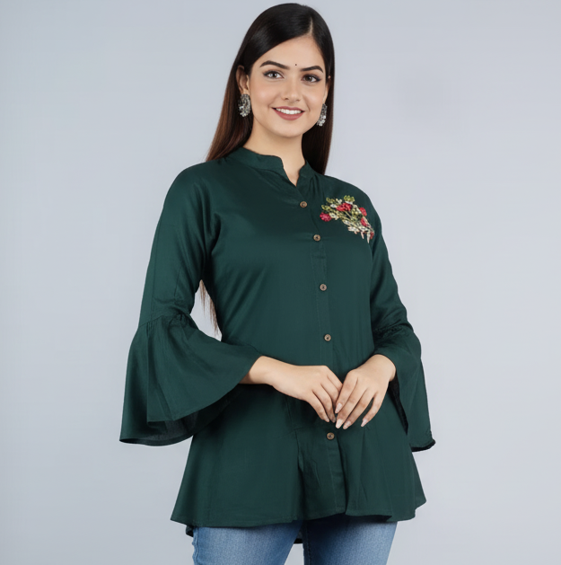 'Summer Cloud' Embroidered Detail Top