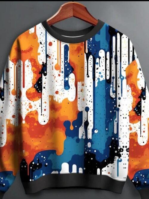 The Abstract Drip Art Crewneck Hoodie