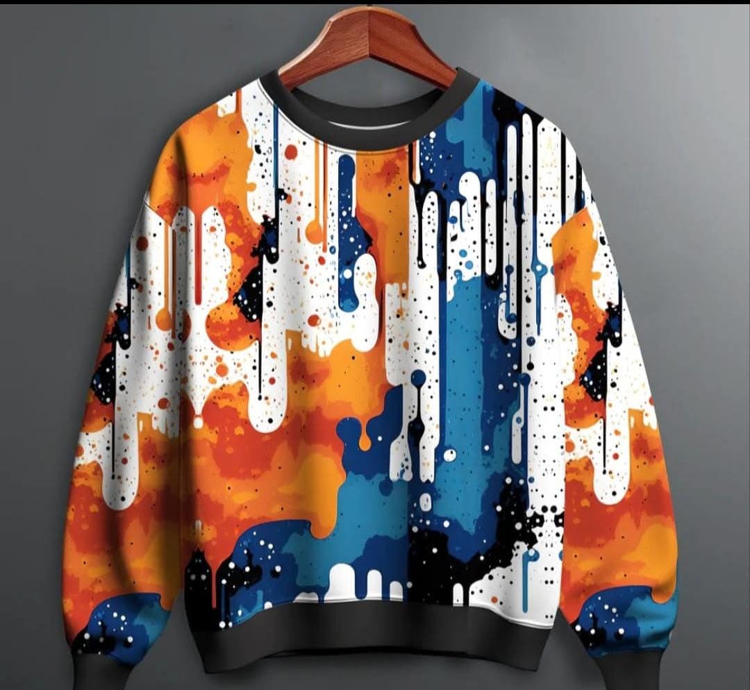 The Abstract Drip Art Crewneck Hoodie