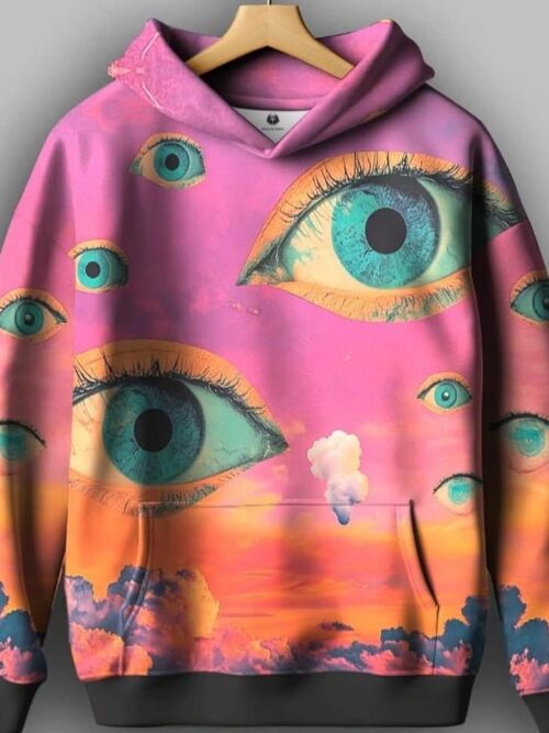 'Third Eye Sunset' Psychedelic Cotton Hoodie