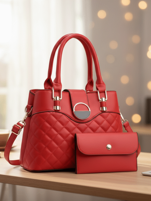 The "Scarlet Quilt" Luxe Set (Handbag & Wallet)