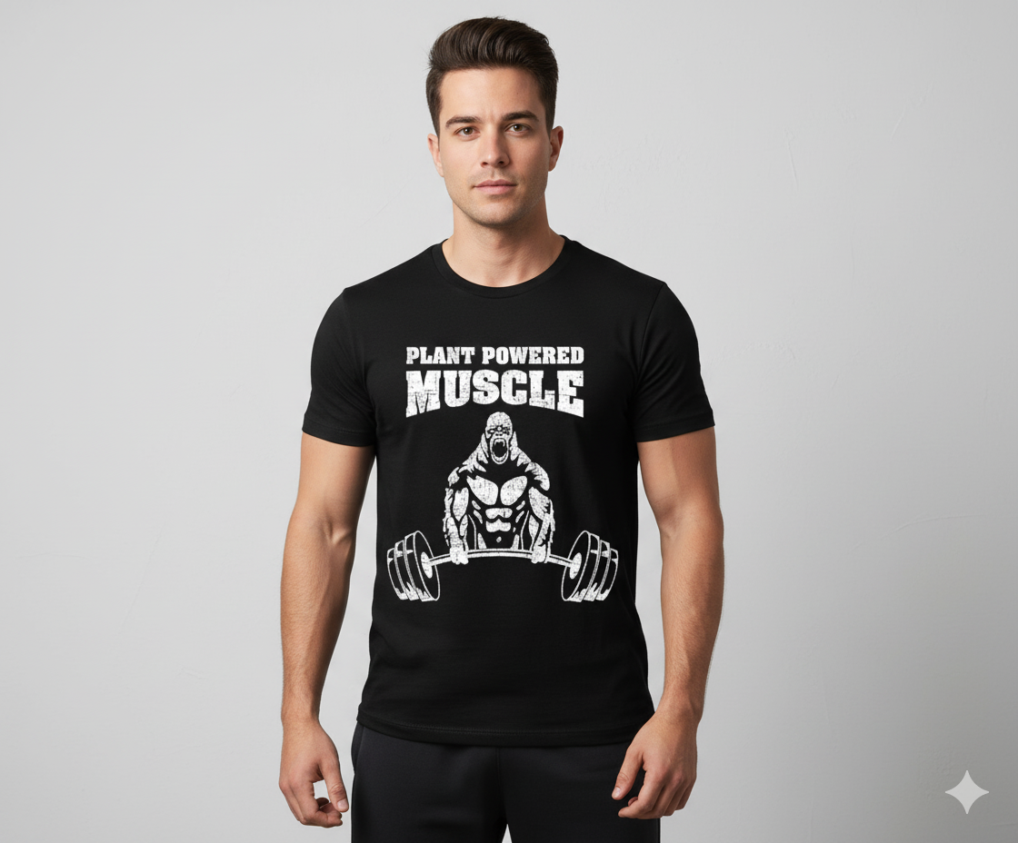 Round Neck Cotton Regular Fit/ Gym Wear Black Colored T-Shirt