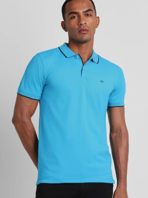Polo Collar Neck Cotton Regular Fit Teel Blue Polo T-Shirt